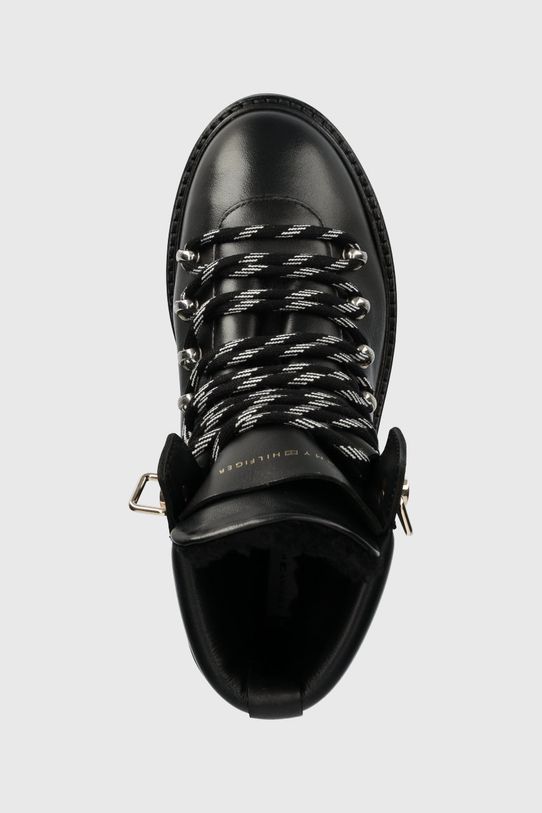 Tommy Hilfiger botki Leather Outdoor Flat Boot czarny FW0FW06725.BDS
