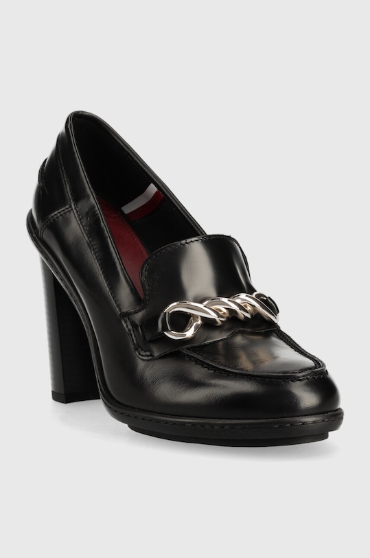 Tommy Hilfiger czółenka skórzane Tommy Twist High Heel Loafer FW0FW06692.BDS czarny AW22