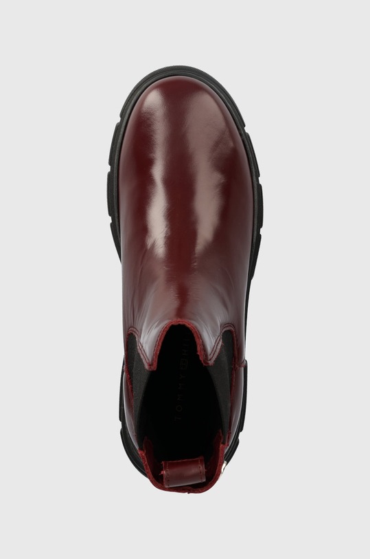 Δερμάτινες μπότες τσέλσι Tommy Hilfiger Preppy Outdoor Low Boot μπορντό FW0FW06649.VLP