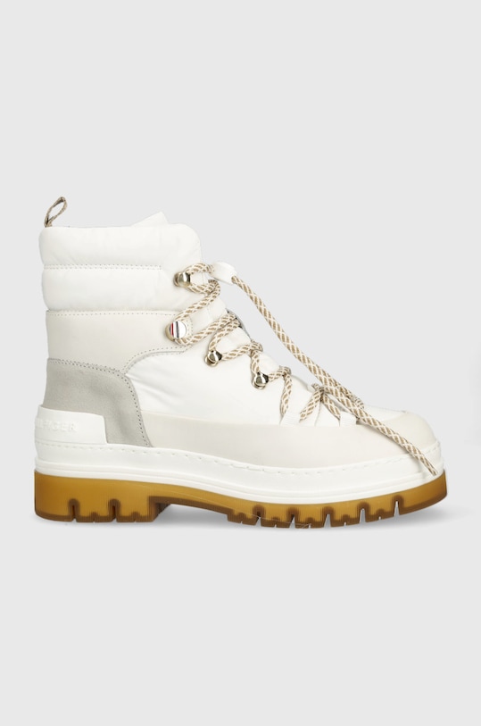 Boty Tommy Hilfiger Laced Outdoor Boot textilní bílá FW0FW06610.YBL