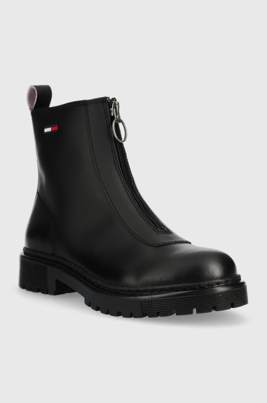 Tommy Jeans botki skórzane Tommy Jeans Zip Boot EN0EN01922.BDS czarny AW22