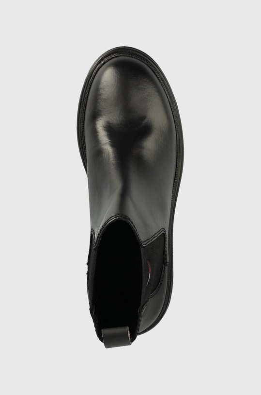 Tommy Jeans bőr bokacsizma Tommy Jeans Flat Chelsea fekete EN0EN01986.BDS