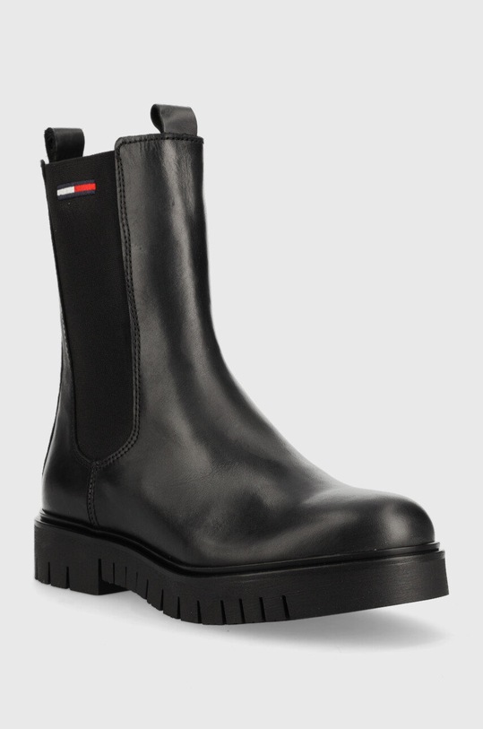 Δερμάτινες μπότες τσέλσι Tommy Jeans Tommy Jeans Long Chelsea Boot EN0EN01990.BDS μαύρο AW22