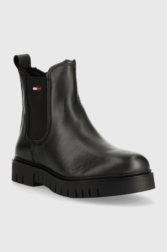 Tommy Jeans sztyblety skórzane Warmlined Chelsea Boot EN0EN01991.BDS czarny AW22