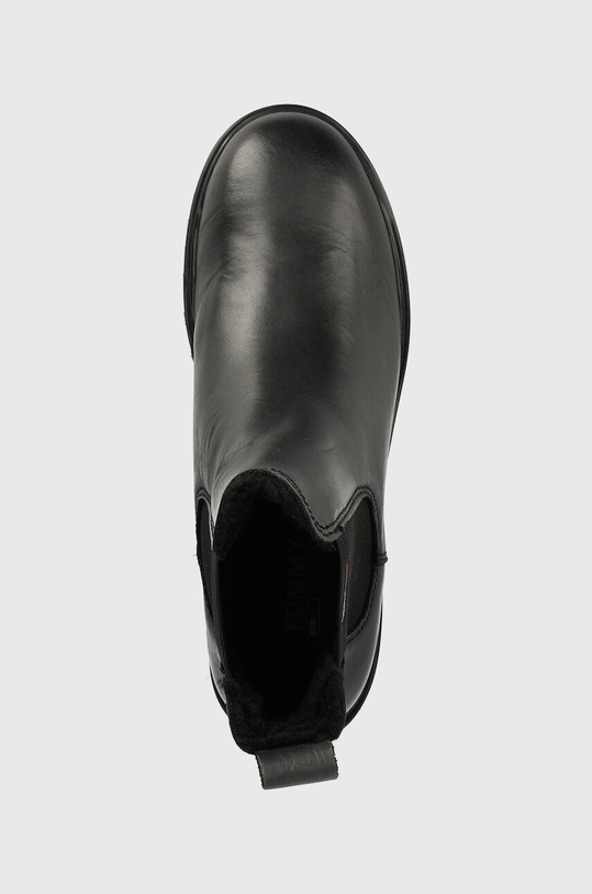 Tommy Jeans sztyblety skórzane Warmlined Chelsea Boot czarny EN0EN01991.BDS