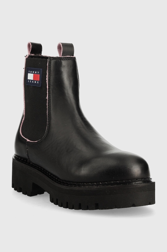 Tommy Jeans ghete chelsea de piele Tommy Jeans Piping Chelsea EN0EN01998.0GO negru AW22
