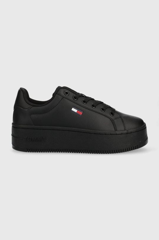 Tommy Jeans sneakersy skórzane Tommy Jeans Flatform Ess Planet friendly czarny EN0EN02043.0GK