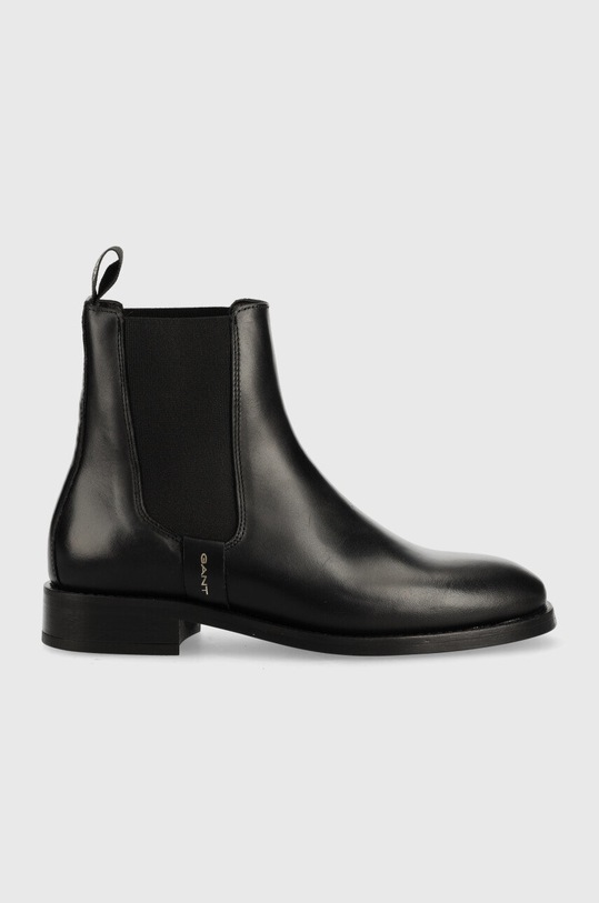 Кожени боти челси Gant равен черен 25551401.G00