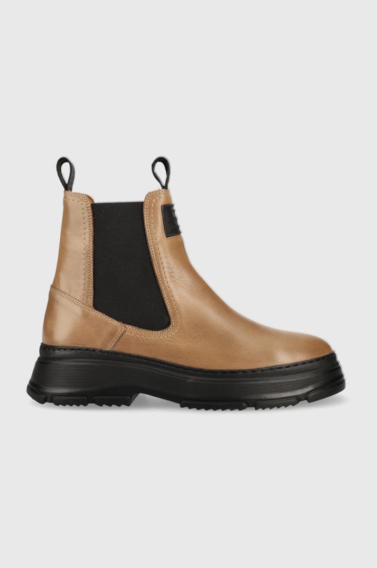 Usnjeni chelsea Gant Janebi Ravna bež 25551414.G24