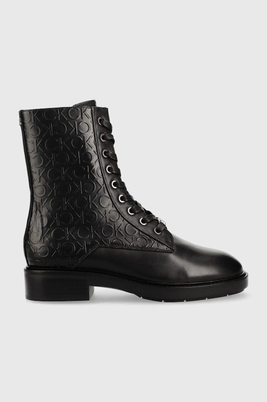 Nízké kozačky Calvin Klein Rubber Sole Combat Boot nezateplené černá HW0HW01292.BAX