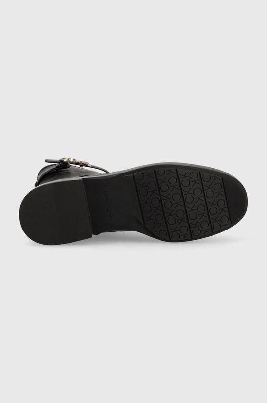Kožené kotníkové boty Calvin Klein Rubber Sole Combat Boot HW0HW01254.BAX černá