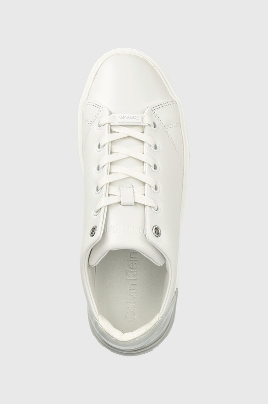 Calvin Klein sneakersy skórzane Heel Cupsole Lace Up biały HW0HW01209.YAF