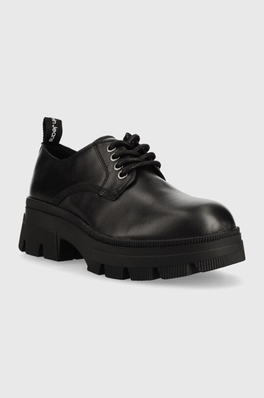 Calvin Klein Jeans pantofi de piele Chunky Combat Derby YW0YW00745.BDS negru AW22