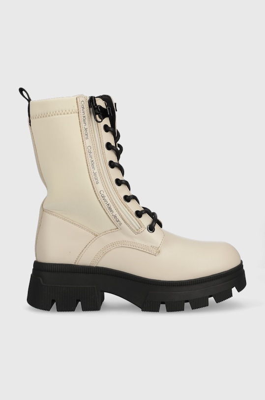 Calvin Klein Jeans workery Chunky Combat Laceup tekstylny beżowy YW0YW00740.ACF