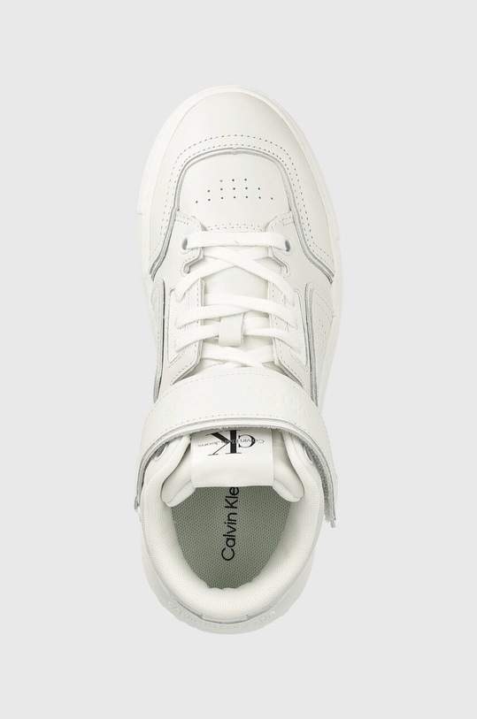Kožené sneakers boty Calvin Klein Jeans Chunky Cupsole Laceup Mid bílá YW0YW00841.YAF