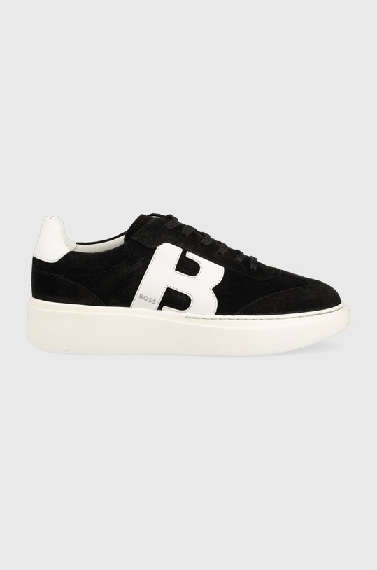 BOSS sneakersy zamszowe Amber B 50475752.002 platforma czarny 50475752.002