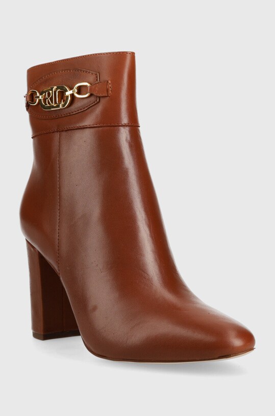 Lauren Ralph Lauren botki skórzane Macie 802862717002.270 brązowy AW22
