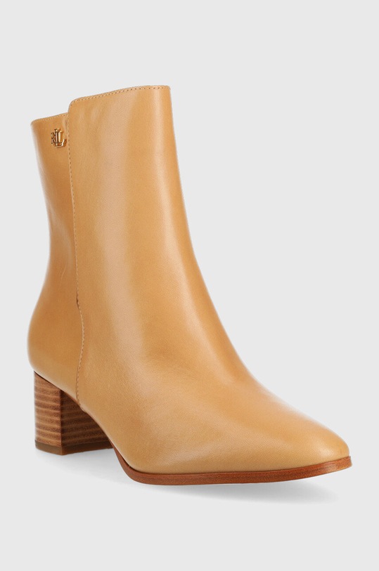 Lauren Ralph Lauren botki skórzane Wendey 802871302003.101 beżowy AW22