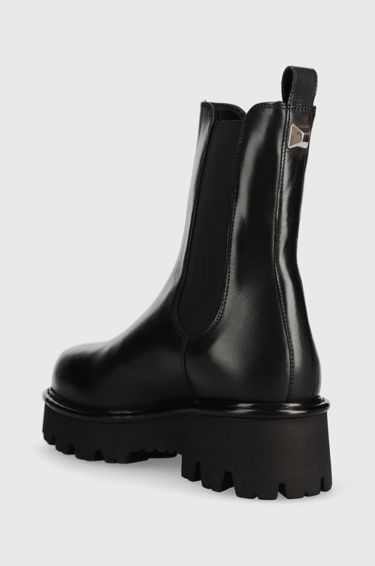 Boty Kožené kotníkové boty Twinset Chelsea 222TCP16E.00006 černá