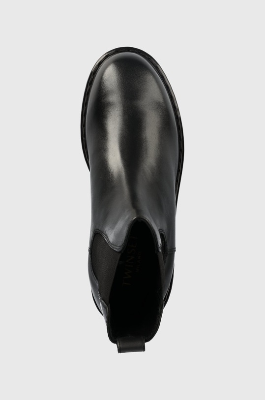 Kožené kotníkové boty Twinset Chelsea černá 222TCP16E.00006