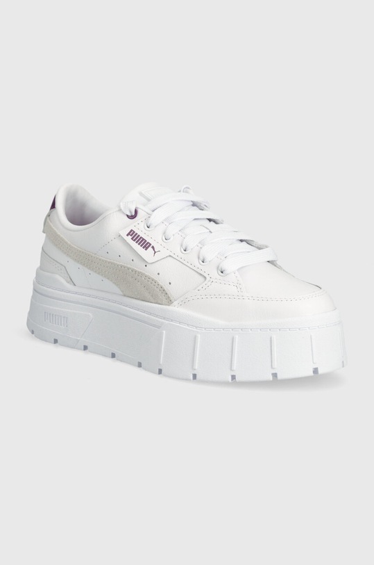 Puma sneakers din piele Mayze Stack Wns piele întoarsă alb 384363