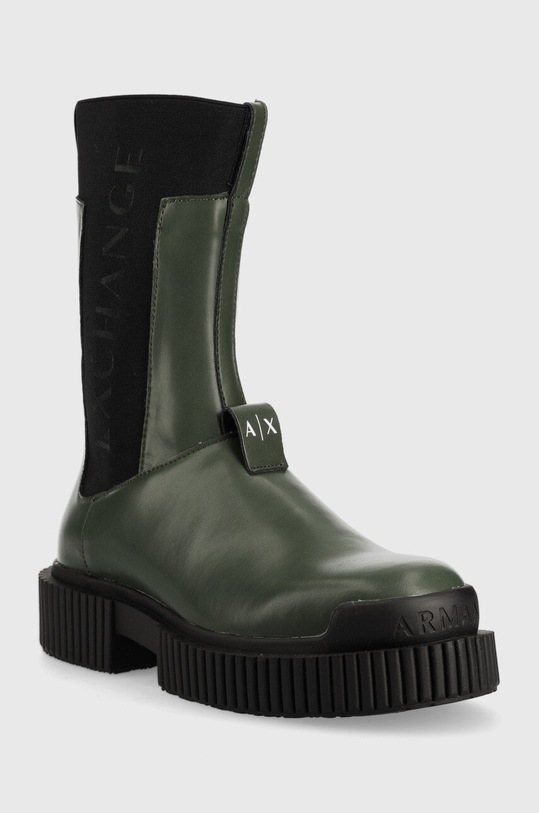 Kožené kotníkové boty Armani Exchange XDN025.XV630.00740 zelená AW22