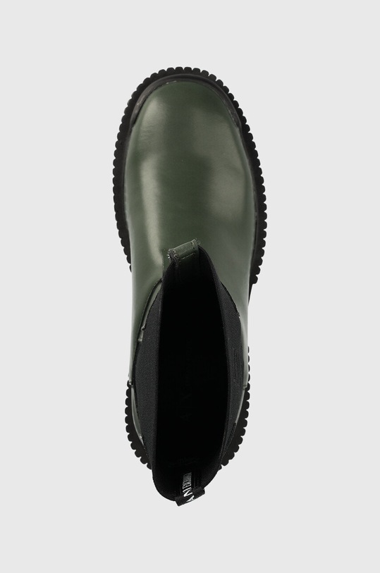 Kožené kotníkové boty Armani Exchange zelená XDN025.XV630.00740