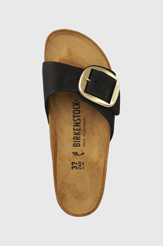 Birkenstock papuci din nubuc Madrid Big Buckle negru 1023373.BLK