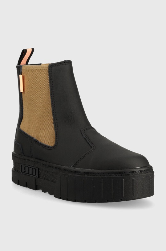 Puma ghete chelsea de piele 384549 negru AW22