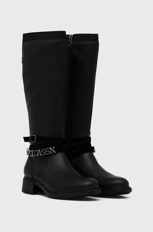 U.S. Polo Assn. bőr csizma Beggy BEGGY008W.BL1.BLK fekete AW22