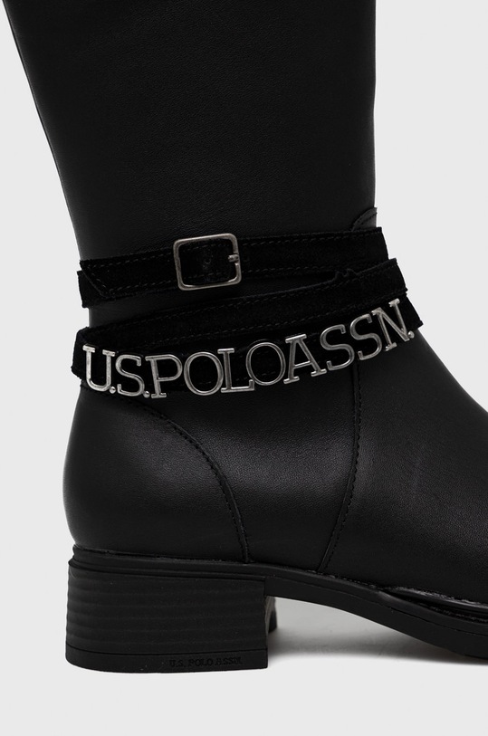 U.S. Polo Assn. bőr csizma Beggy fekete BEGGY008W.BL1.BLK
