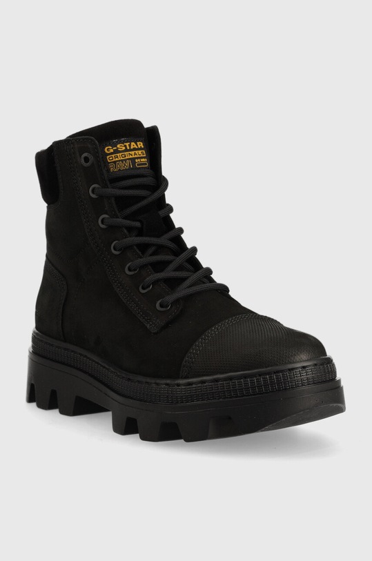 G-Star bocanci din piele întoarsă Noxer Hgh 2141020803.BLK negru AW22