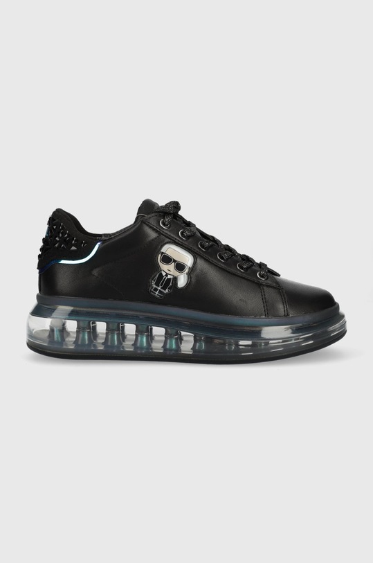Karl Lagerfeld sneakersy skórzane KAPRI KUSHION platforma czarny KL62633.00I