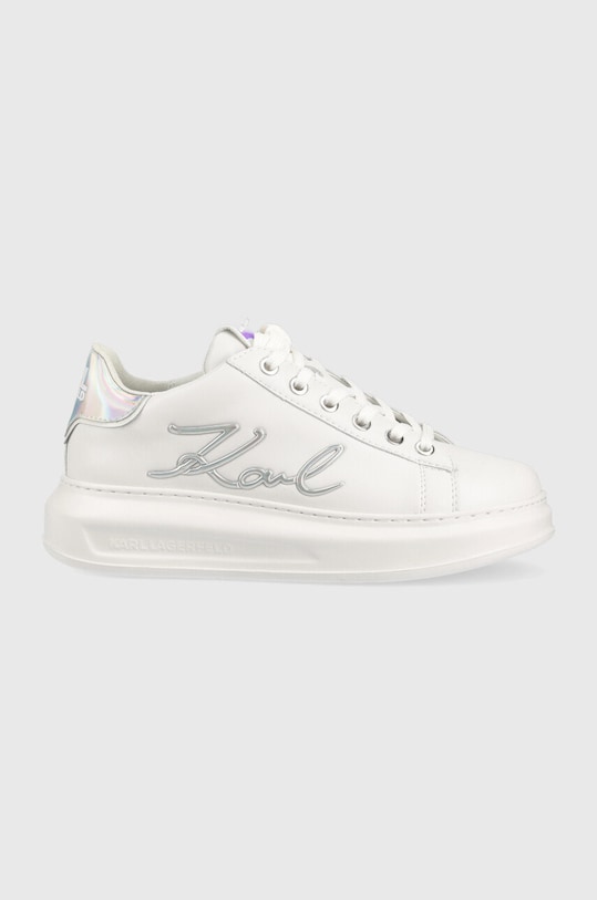 Кожени маратонки Karl Lagerfeld Kapri равна бял KL62510A.01I