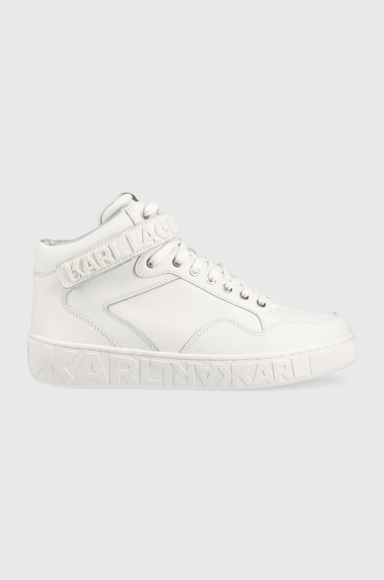Karl Lagerfeld sneakersy skórzane KUPSOLE III płaska biały KL61055.01W