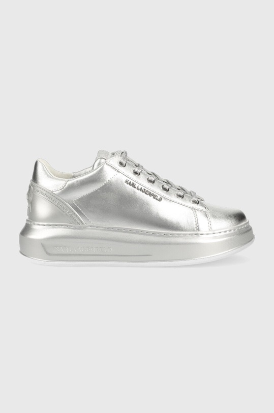 Karl Lagerfeld sneakersy skórzane KAPRI ultralekkie srebrny KL62525A.1SL