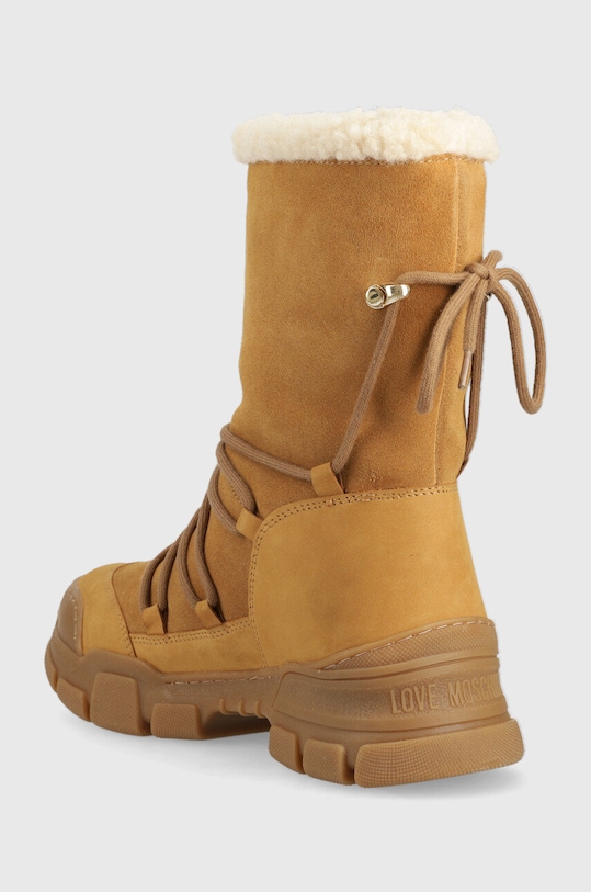 Încălțăminte Love Moschino cizme de zapada din piele intoarsa JA15904H0FIP220A bej