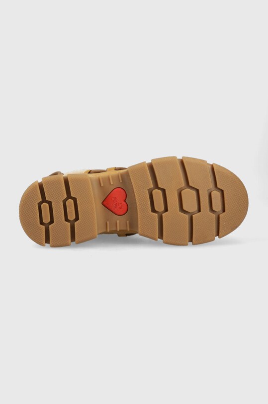 замшеві чоботи Love Moschino JA15904H0FIP220A бежевий