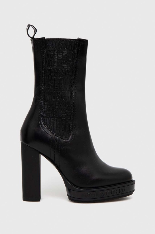 Kožené kotníkové boty Love Moschino textilní černá JA2128AG0FIA0000