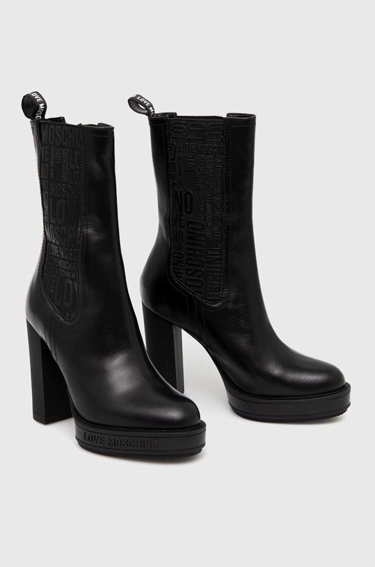 Kožené kotníkové boty Love Moschino JA2128AG0FIA0000 černá AW22