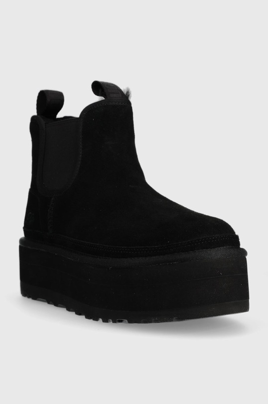 UGG sztyblety zamszowe W Neumel Platform Chelsea 1134526.BLK czarny AA00