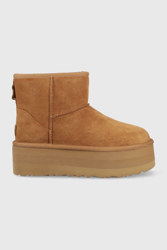 Зимові чоботи UGG Classic Mini Platform замша коричневий 1134991.CHE