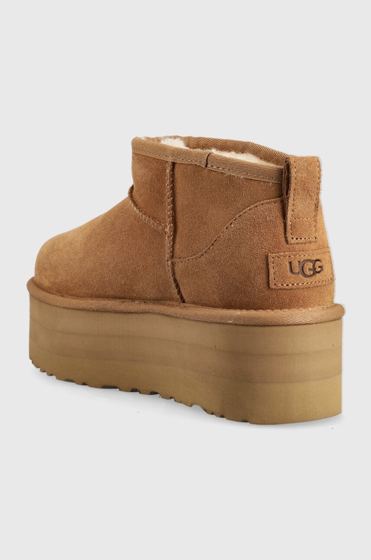 Obuwie UGG śniegowce zamszowe Classic Ultra Mini Platform 1135092.CHE brązowy