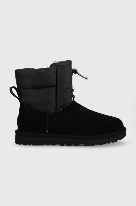 Μπότες UGG W Classic Maxi Toggle δέρμα σαμουά μαύρο 1130670.BLK