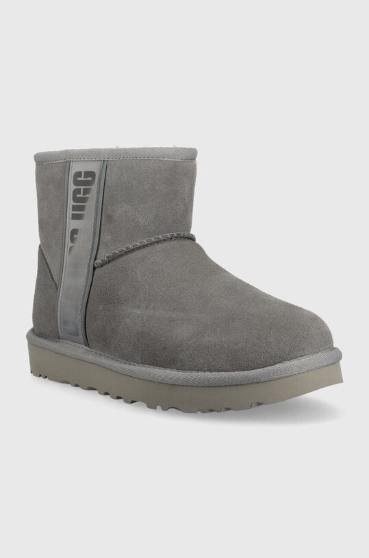 Semišové snehule UGG W Classic Mini Slide Logo II 1134962.LGH sivá AW22
