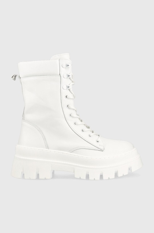 Steve Madden workery skórzane fezza płaski biały SM11002061.107