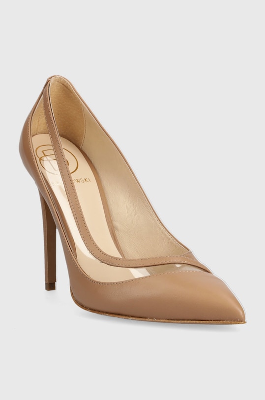 Кожени обувки с висок ток Baldowski D04081.E160.007 бежов AW22