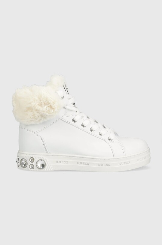 Sneakers boty Guess Ruke plochá bílá FL8RKU.ELE12.WHITE