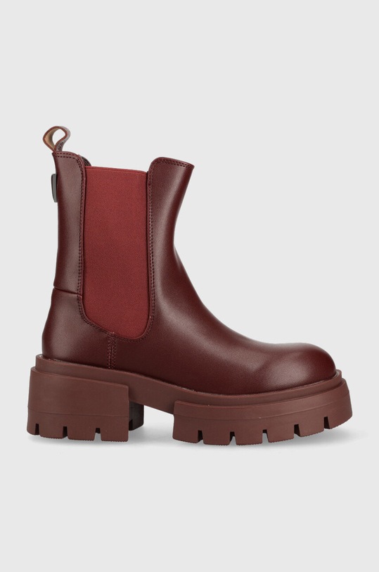 Boty s gumou Guess Charlotte platforma burgundské FL8CHT.ELE10.BURGU