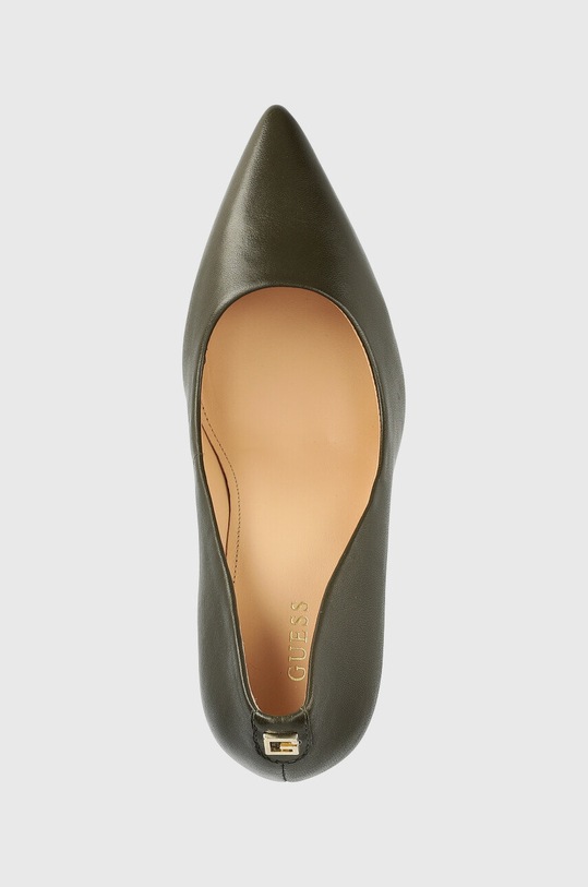 Кожени обувки с висок ток Guess зелен FL8P5A.LEA08.MILI